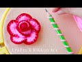 Amazing Woolen Rose Making Idea with Pencil - Hand Embroidery Easy Trick - DIY Woolen Flowers