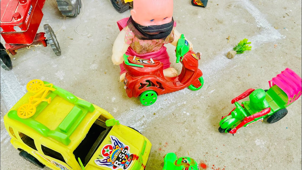 Mini toys vedio \ gadi wala cartoon \ Trector toy \ jcb bus truck gadi 