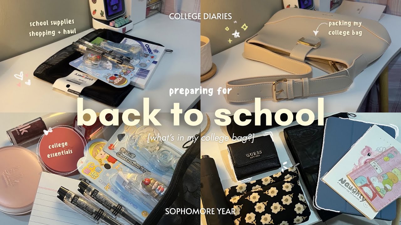 back to school prep⋆. 𐙚 ˚| college supplies shopping+haul🛍️ packing college bag, college essentials