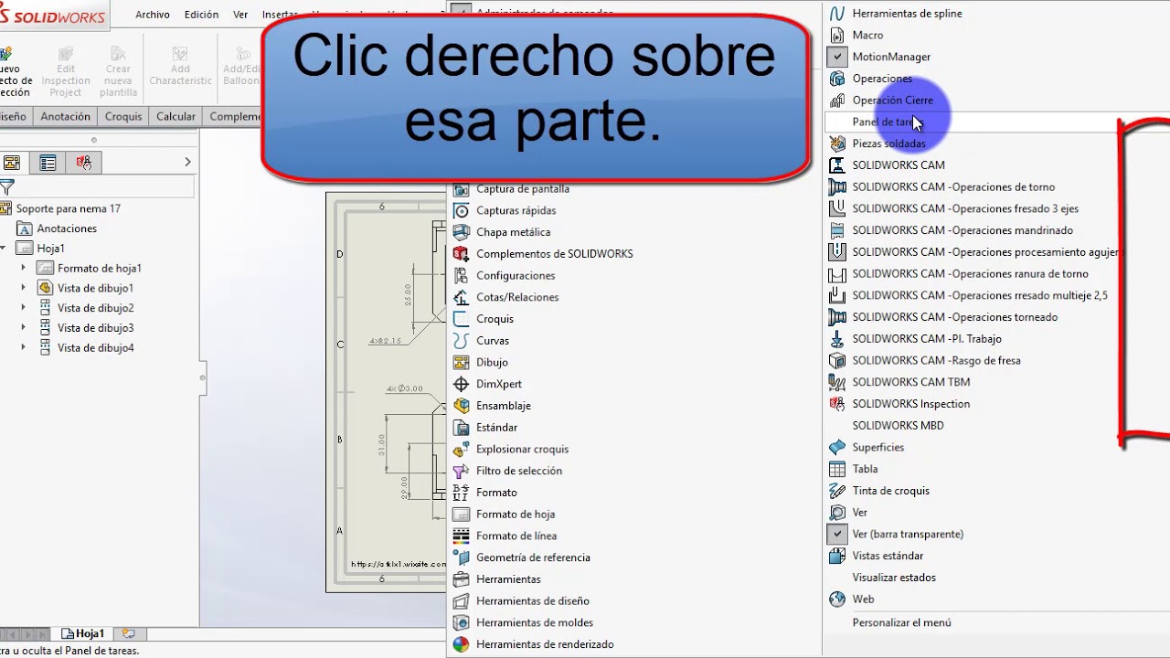 Respuesta activar panel de tareas Solidworks Udemy - YouTube