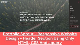 Sprout - Responsive Website Design - Header Section Using Only HTML, CSS And Jquery || Code Mark