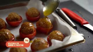 Pomodori Ripieni Con Polpettine Vegetali E Salsa Alle Mandorle