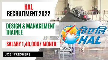 HAL Recruitment 2022 |  Design & Management Trainee | Salary 1,40,000 | Job4freshers