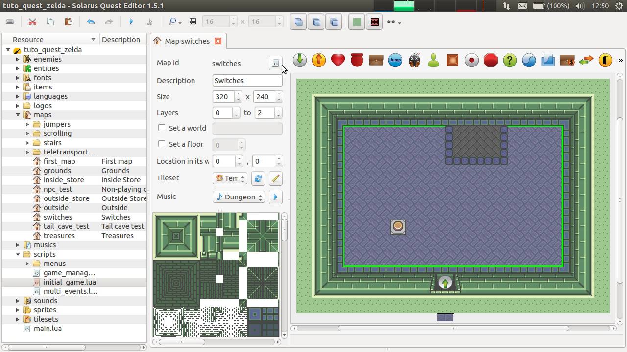 Solarus 1.5 Tutorial [en] - Basics #23: Switch that triggers a ...