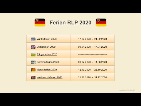 Ferien Rlp 2020 Termine Schulferien Rheinland Pfalz Youtube