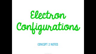 Unit 3 Electrons Concept 2 Notes
