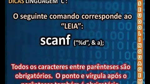Algoritmos - DICAS LINGUAGEM 