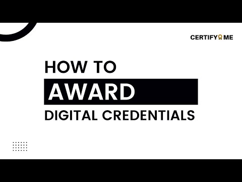 How to award digital credentials