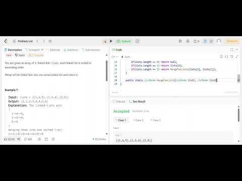 LeetCode Problem: Merge K Sorted Lists | Recursive Solution with C# Explained
