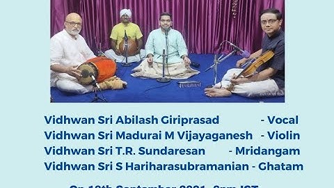 GANDHARVA MUSIC CONCERT By Sri Abhilash Giriprasad Vocal
