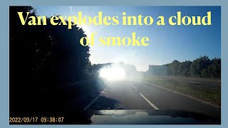 Van Explodes Into A Ball Of Smoke Whilst Driving Along The A419 In Swindon. Turbo Gone? Shorts