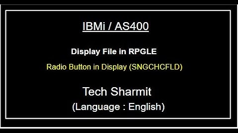IBMi (AS400) Radio Button in Display File using rpgle program   | as400 beginners | Opcodes in rpgle