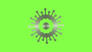 Green Screen Background Spectrum Spinning Metal Shape Animation