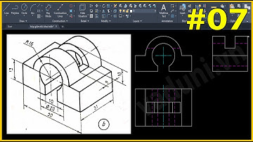Vẽ kỹ thuật cơ khí | Vẽ hình chiếu thứ 3 trong AutoCAD | VADUNI | Bài 7
