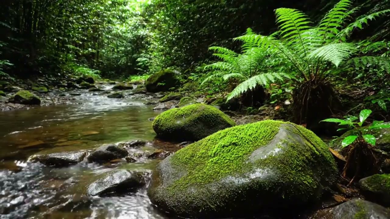 Crystal Clear Mountain Stream | Soothing Water Sounds for Sleep