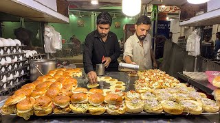 Big Shami Egg Burger | Street Food Anda Bun Kabab - Street Food of Karachi Pakistan