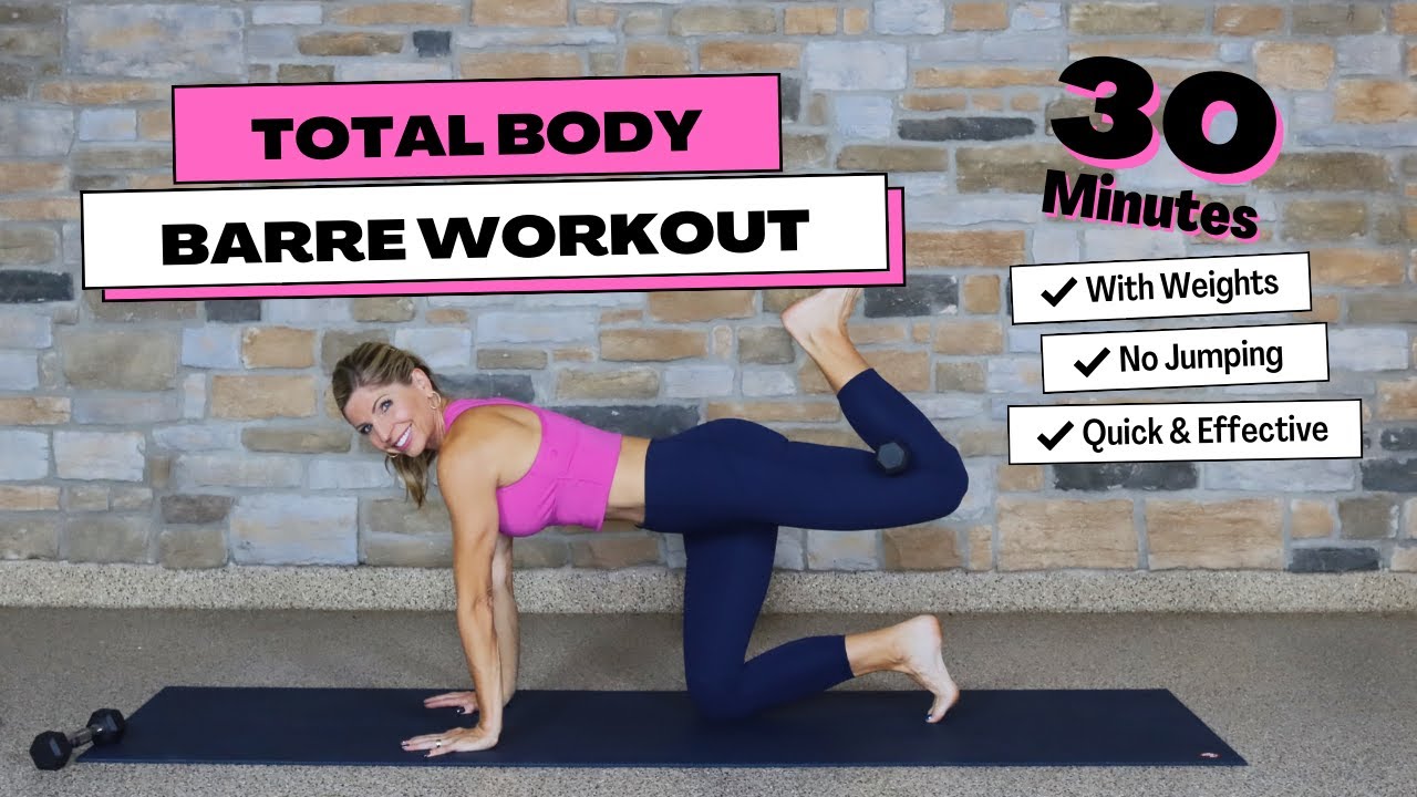 30 Min Barre Workout with Weights | Total Body | Yoga 4:13 with Tauni ...