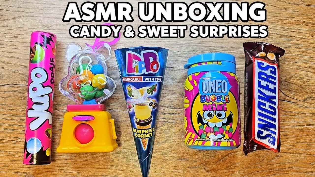 ASMR Candy Unboxing • Bubble Mini, Surprise Cone & Sweet Dispenser Relaxing Sounds