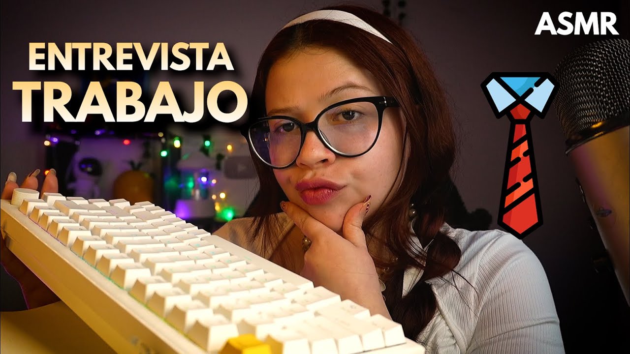 Asmr 💼ENTREVISTA con PREGUNTAS RANDOM ❓Sonido de TECLADO - vIVALEN ASMR