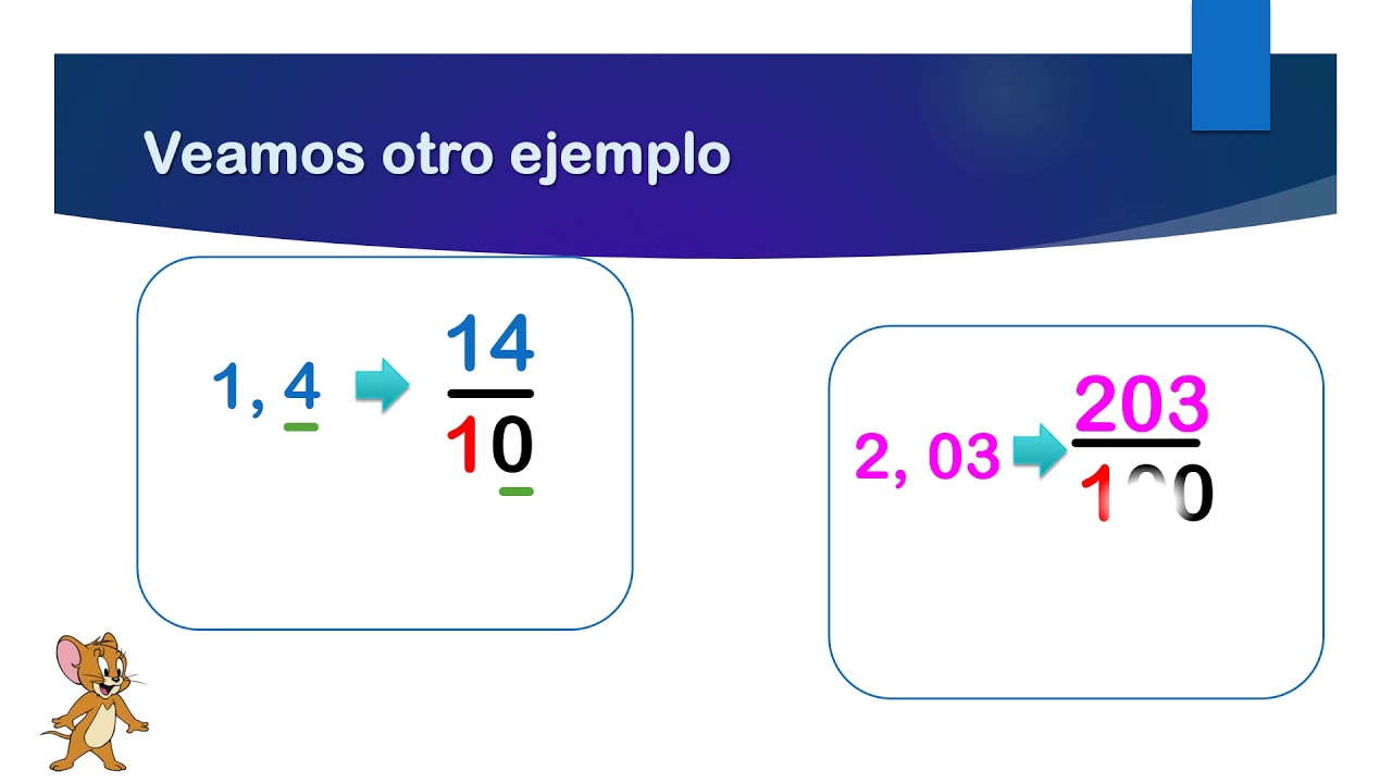 Transformar de fracción a decimal y viceversa - YouTube
