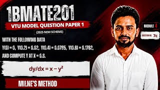 Milne's Method Problem: 1BMATE201 Model Question Paper 2025 Solved