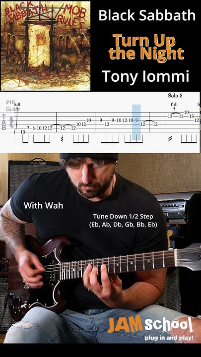 Upchurch And Bottleneck Turn Up The Night Black Sabbath Turn up the Night Guitar Solo with TAB #shorts #tonyiommi