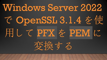 Windows Server 2022でOpenSSL 3.1.4を使用してPFXをPEMに変換する