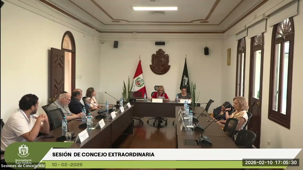 Sesión extraordinaria de concejo 10.02.2026 Municipalidad de San Isidro