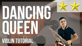 Video thumbnail of "How to play Dancing Queen (ABBA Sax Cover) by George Lemos on Violin (Tutorial)"