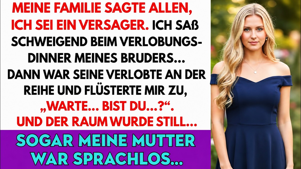Beim Verlobungsessen meines Bruders lachte mein Vater über meine „verlorenen Jahre", meine Mutter tätschelte meinen Arm, als wäre ich ein hoffnungsloser Fall, und mein Bruder erklärte mir, er...
