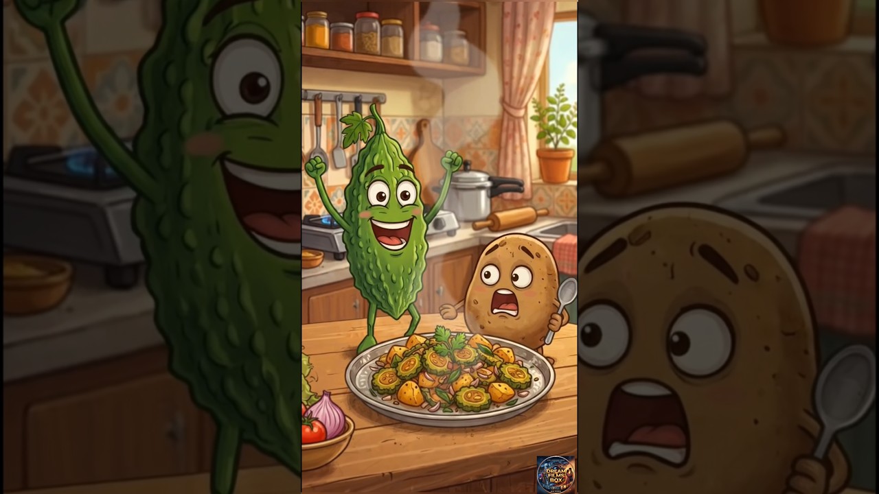 🥒🥔 करेला और आलू की लड़ाई 😂 |  Cartoon Short