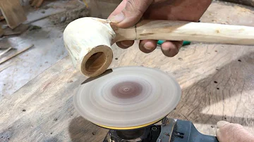 Amazing Making Smoke a Tobacco Pipe by Log Wood, Extreme Wooden Woodworking Skills
