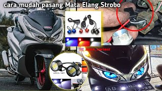 Pemasangan lampu LED mata elang di aerox