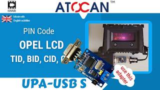 OPEL LCD - TID, BID, CID, GID - Read PIN code by UPA USB-S