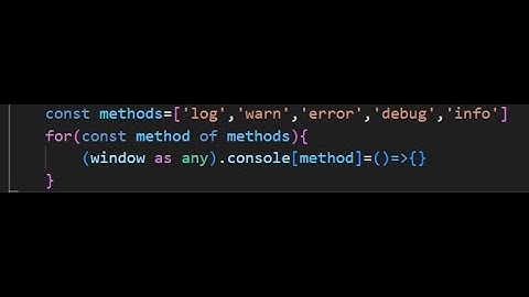 How to Avoid Console Print in the Production Environment in Angular