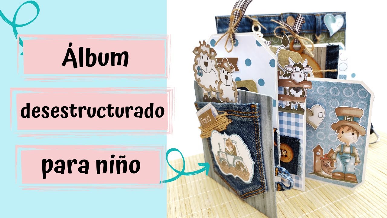Álbum Scrap Desestructurado para niño Parte 1 / Estructura y Espina fácil / DT Nuria Scrap & Tips