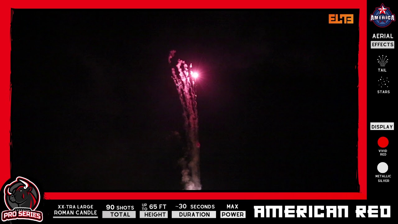 American Red |  XX-Tra Large Candle from American Pro Series x Elite Fireworks!