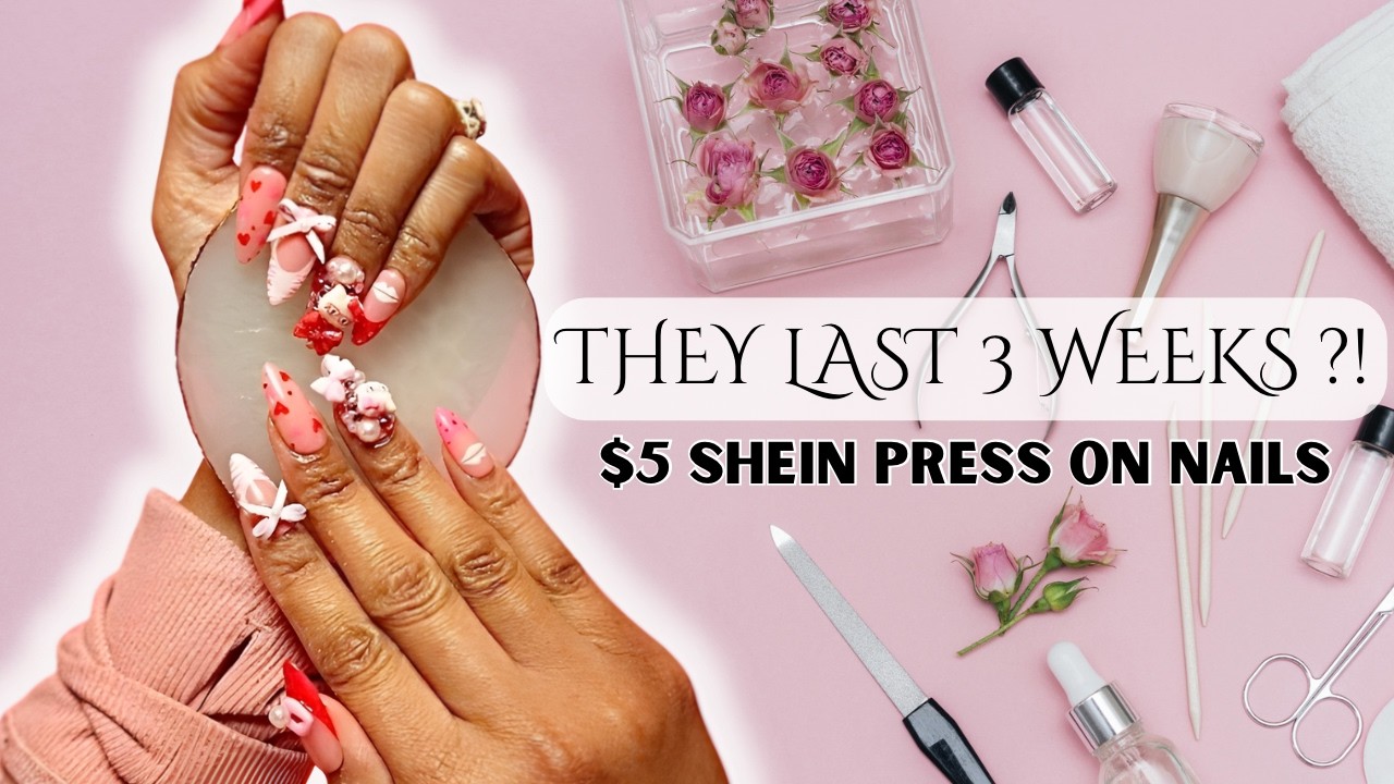 $5 SHEIN Press-On Nails That Last 3+ Weeks ?! Easy Application Tutorial✨