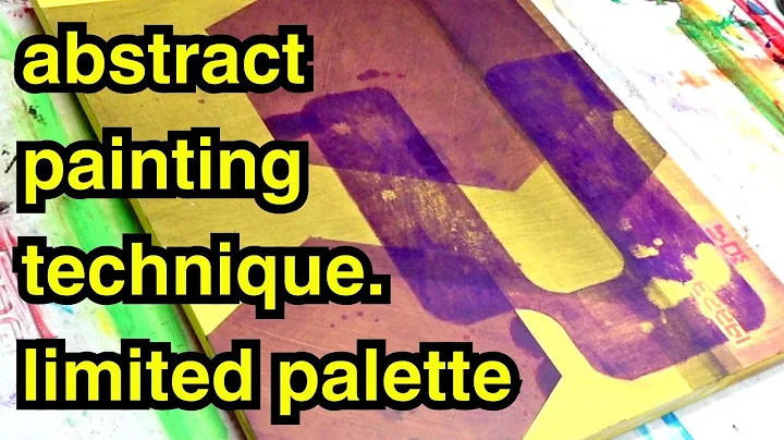 Painting process for abstract painting in acrylics. Geometric hexagonal. Transparent layers.