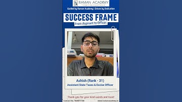 HP Allied Services Result: Ashish (Rank - 31) Assistant State Taxes & Excise Officer | Raman Academy