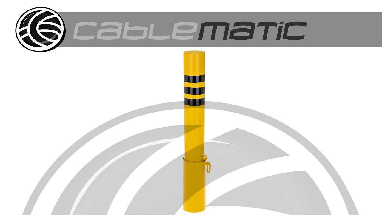 PrimeMatik Borne D'Acier à Sceller 110x1000mm - Bollard De Protection Jaune Et Noir
