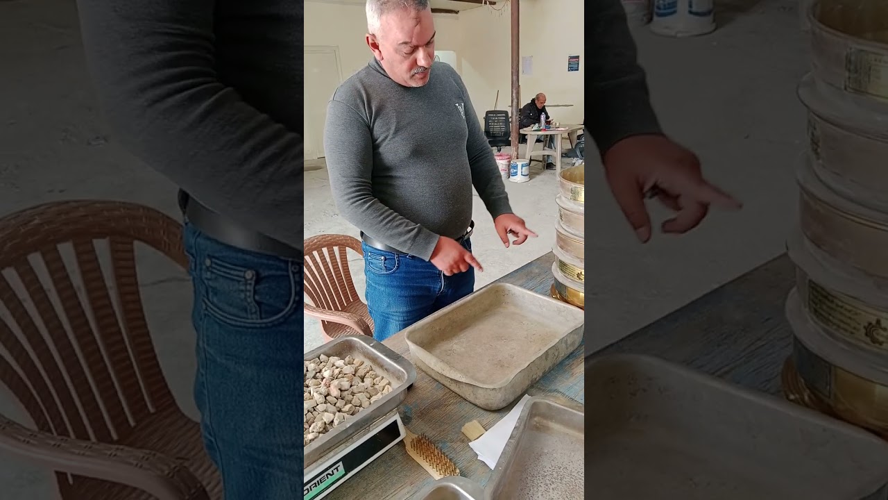 اختبار التدرج للركام الناعم والخشن