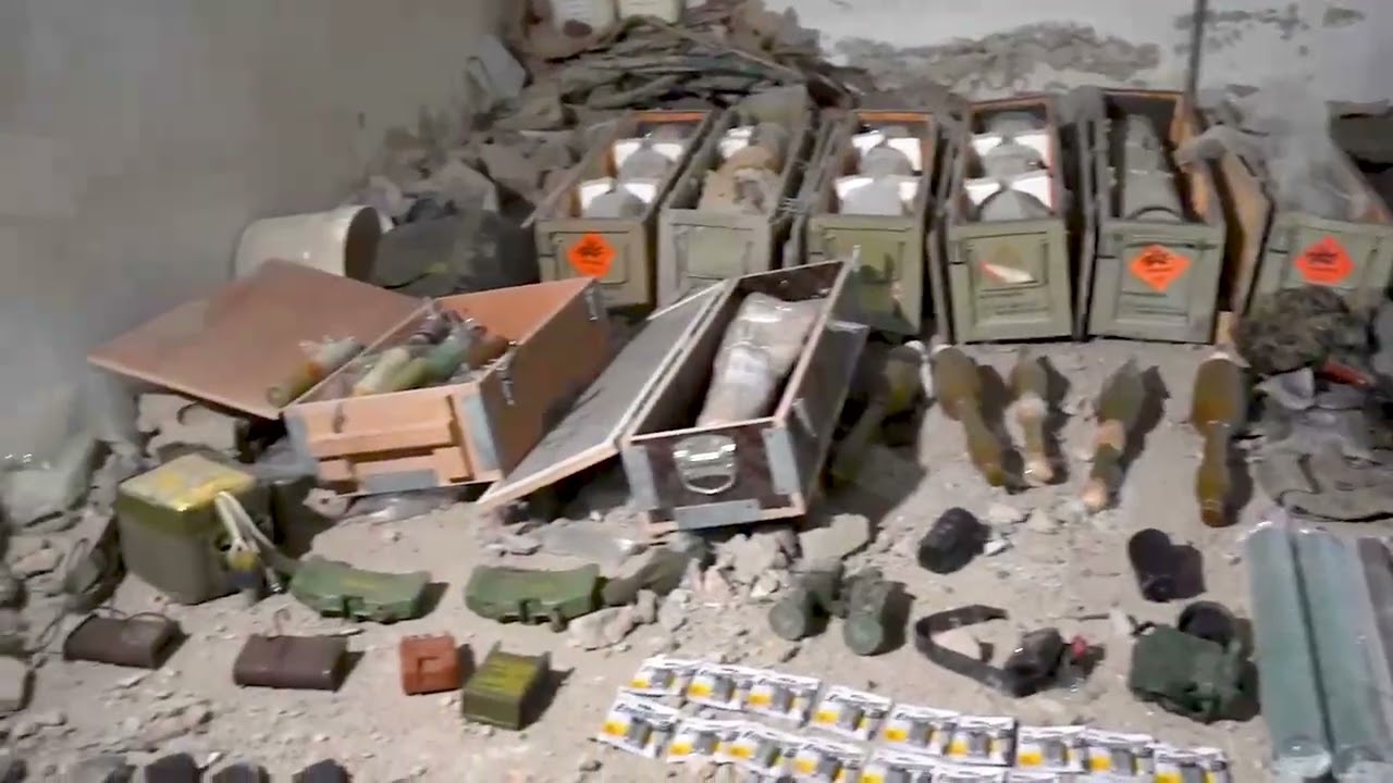 Israeli forces' found a weapons cache in an underground tunnel near the Israel borderline