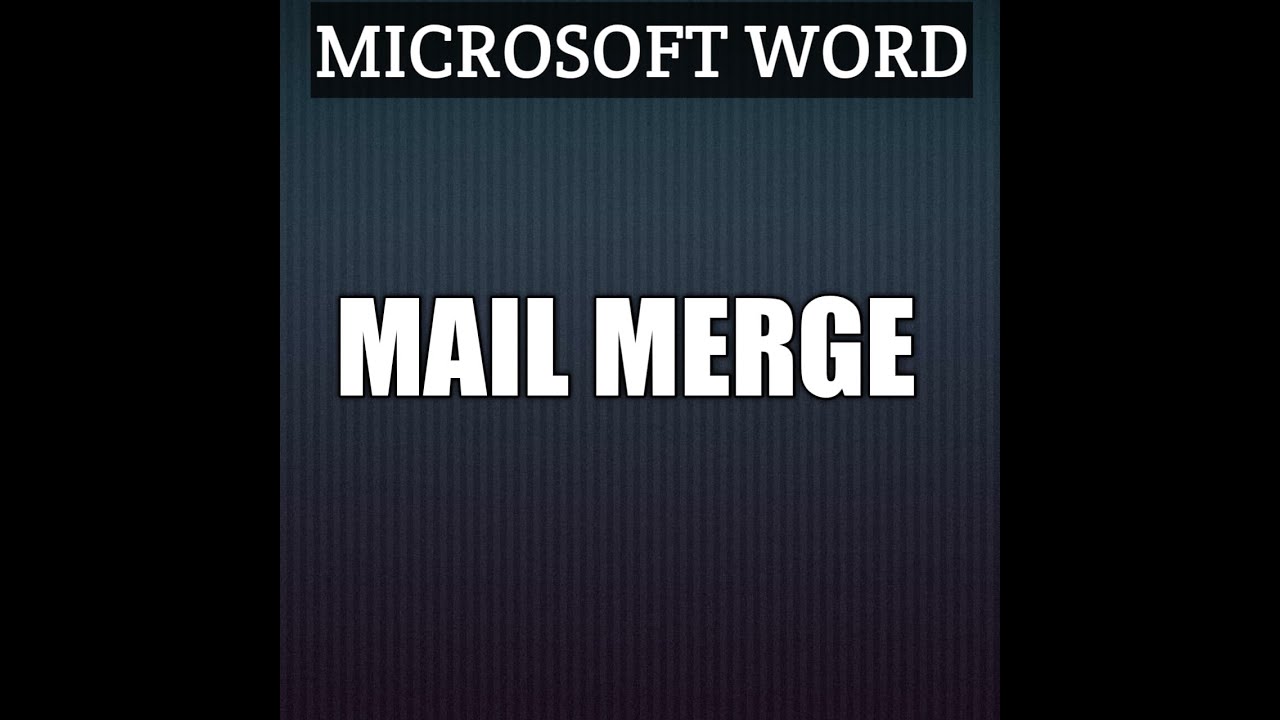 Mail Merge in MS WORD Mailing Tab in MS WORD Mail Merge for Class