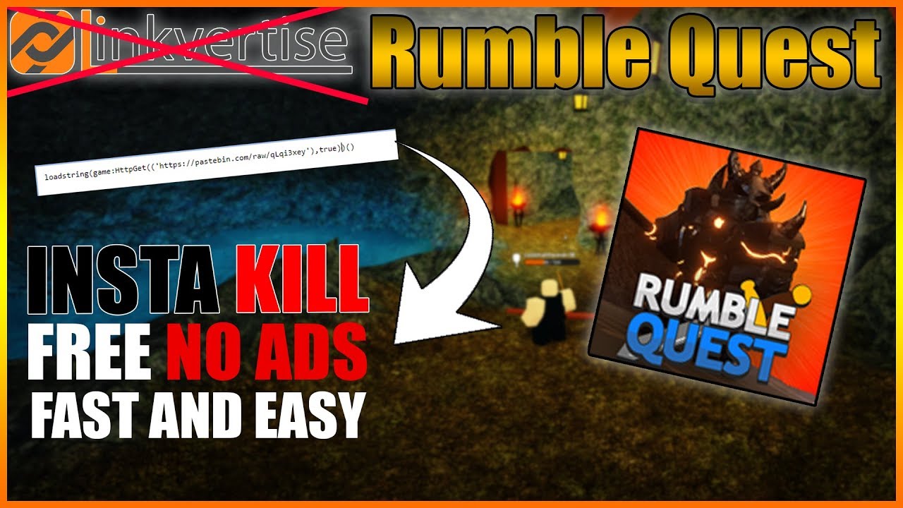 Rumble Quest - ROBLOX - Clear Dungeons FAST, Instant KILL MOBS/BOSS, LVL UP - NO LINKVERTISE