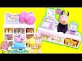 【ハローキティ】スーパーマーケットのおもちゃでペッパピッグとごっこ遊びしよう★ぺろりん