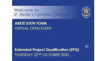 Sixth Form Virtual Open Evening - Extended Project Qualification (EPQ)
