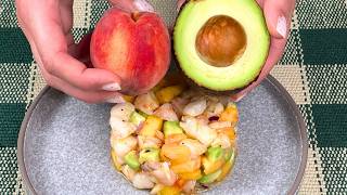 🥑 Avocado, Peaches and Shrimps Salad 🍤 So quick and easy ❗️