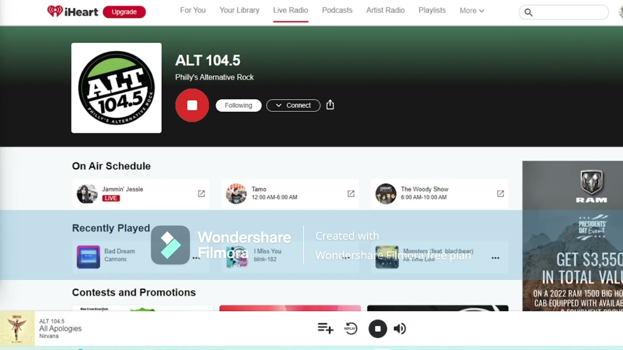 WRFF-FM/Philadelphia, PA "Alt 104.5" Legal ID February 3, 2022 at 9:00 pm