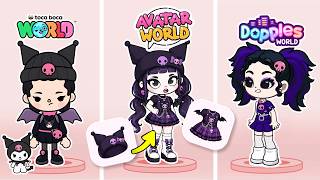 😱 KUROMI in 3 GAMES?! Avatar World, Toca Boca & Dopples 🌍 PAZU screenshot 4